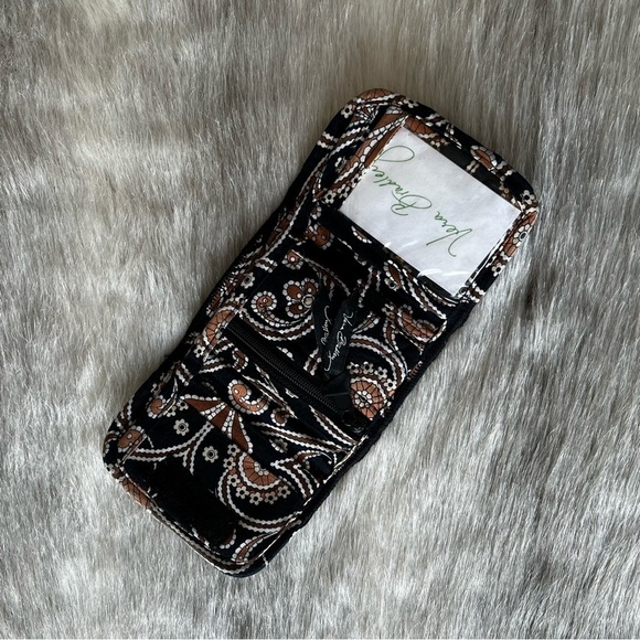 Vintage VERA BRADEY Caffe Latte Velcro Mini Wallet Black Brown y2k 2008 Quilted - Picture 10 of 13